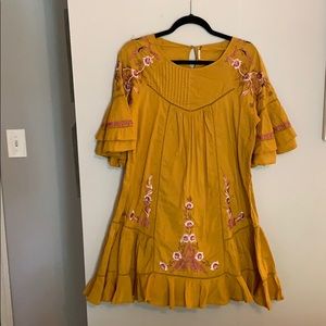 yellow free people dress